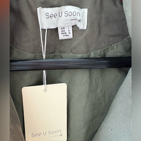 See U Soon Olive Green Lightweight Jacket Size Small NWT - Picture 8 of 16